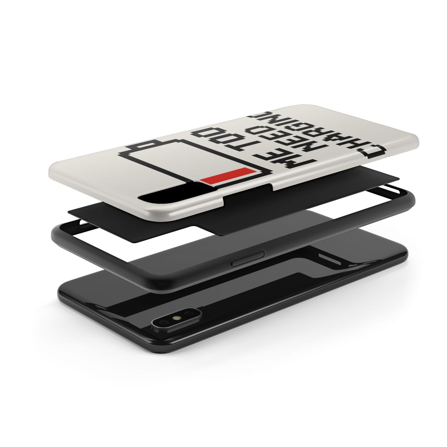 Funny Tough Phone Case - 'Me Too Need Charging'