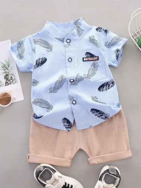 ¡Estilo y frescura para tu bebé! Conjunto Camisa + Short para Niño de 6 a 9 Meses